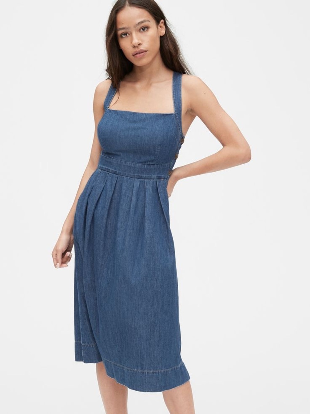Gap Side-Button Apron Denim Dress Medium
Wash NWT Size 2